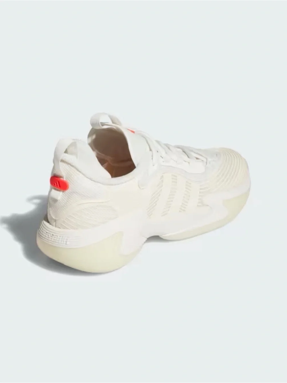adidas Women's Cream/Off-White Athletic Sneakers with Coral Accent